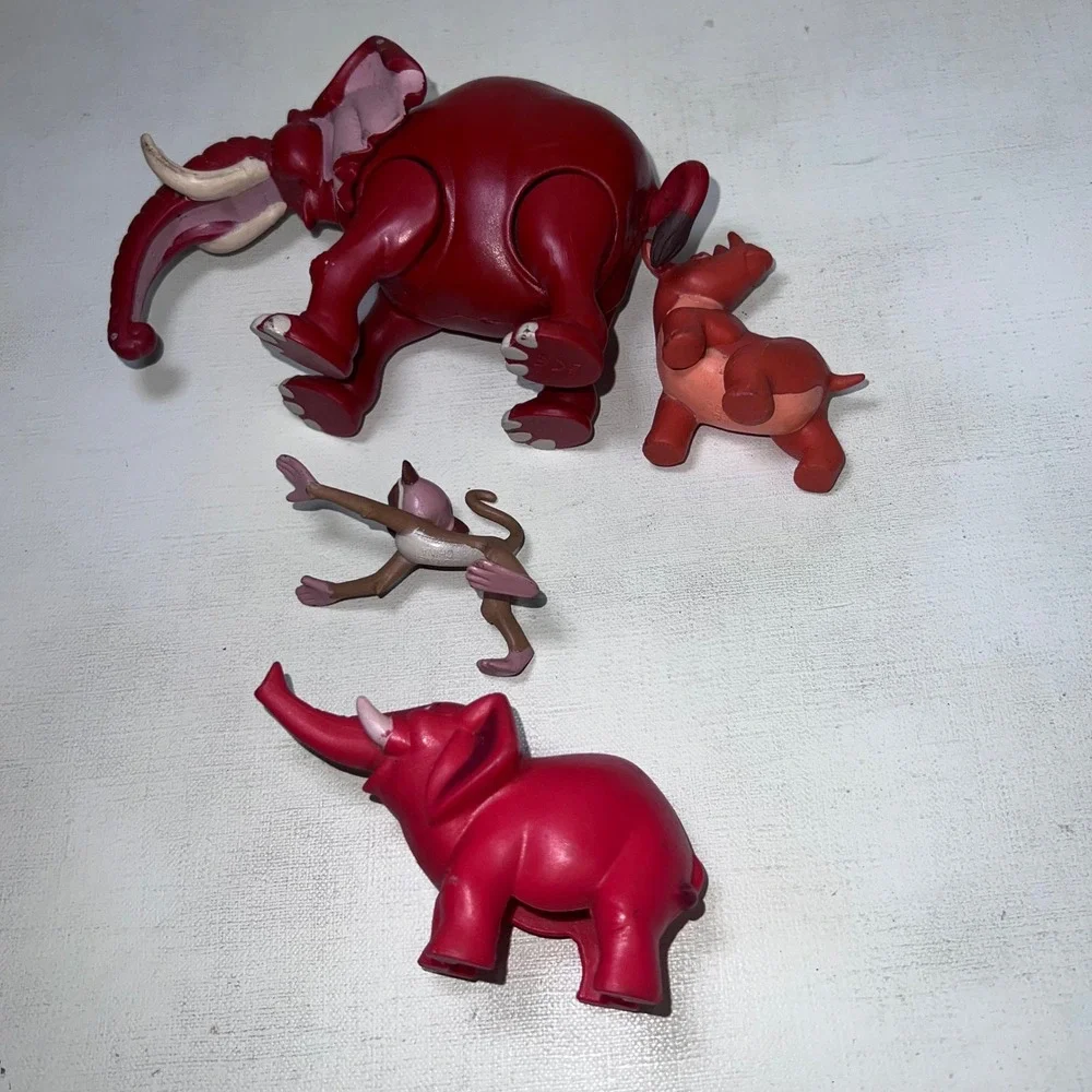 Vtg Disney Tarzan Figure Lot Tantor Elephant Terk Rhino 1999 Action Cake Topper